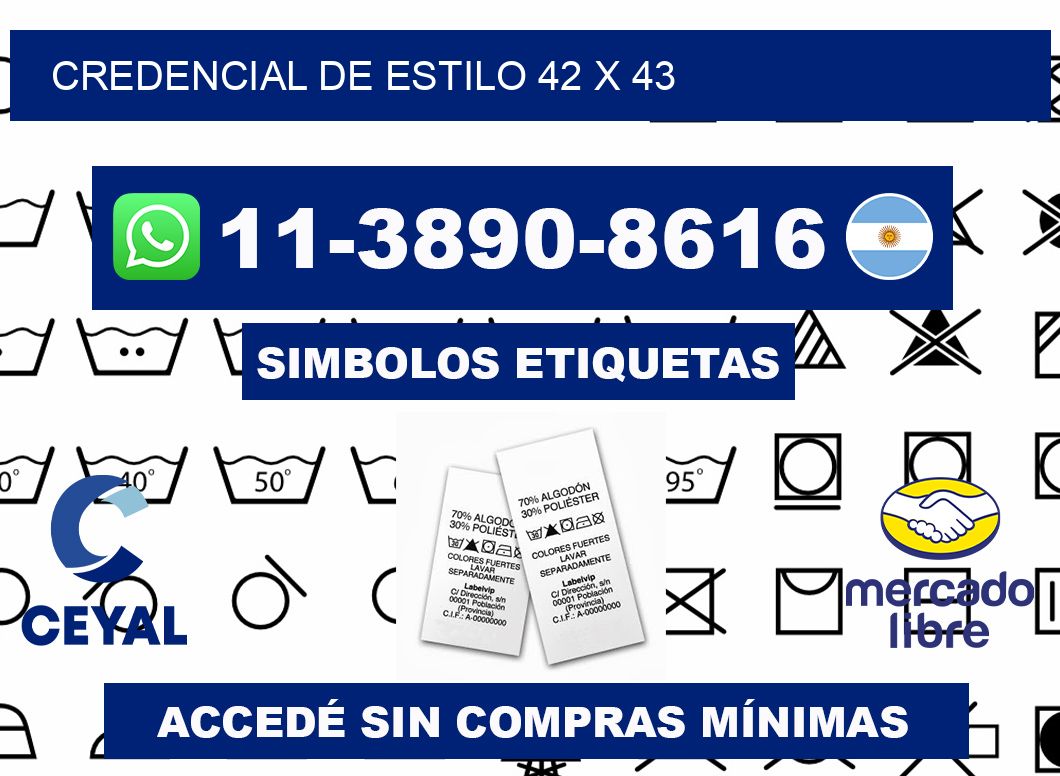 Credencial de estilo 42 x 43