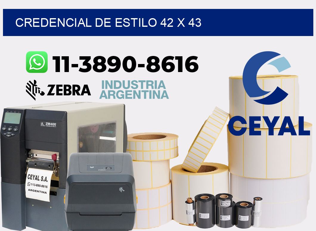 Credencial de estilo 42 x 43
