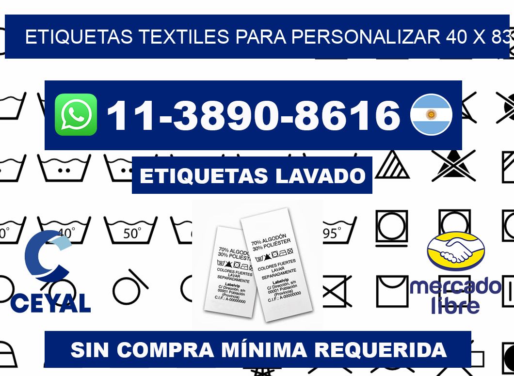 ETIQUETAS TEXTILES PARA PERSONALIZAR 40 x 83