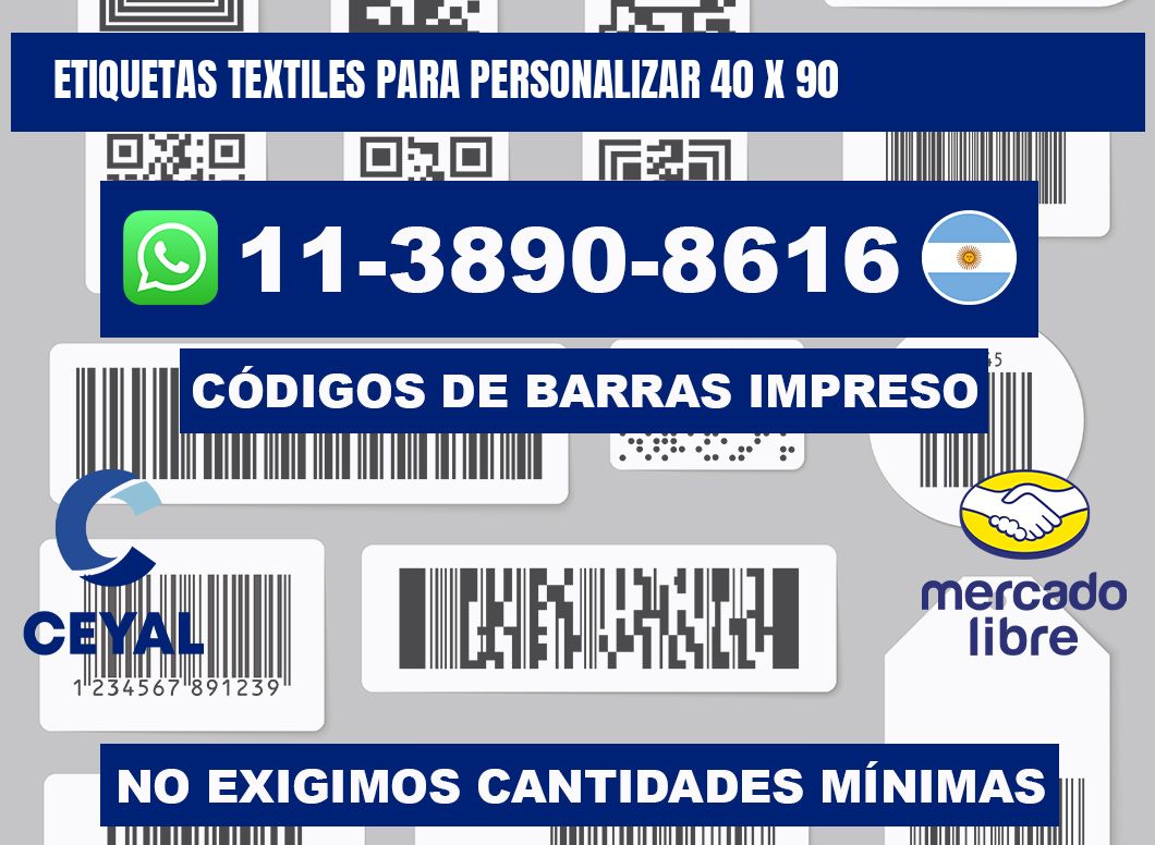 ETIQUETAS TEXTILES PARA PERSONALIZAR 40 x 90