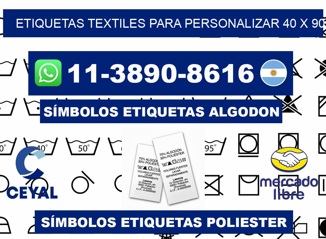 ETIQUETAS TEXTILES PARA PERSONALIZAR 40 x 90