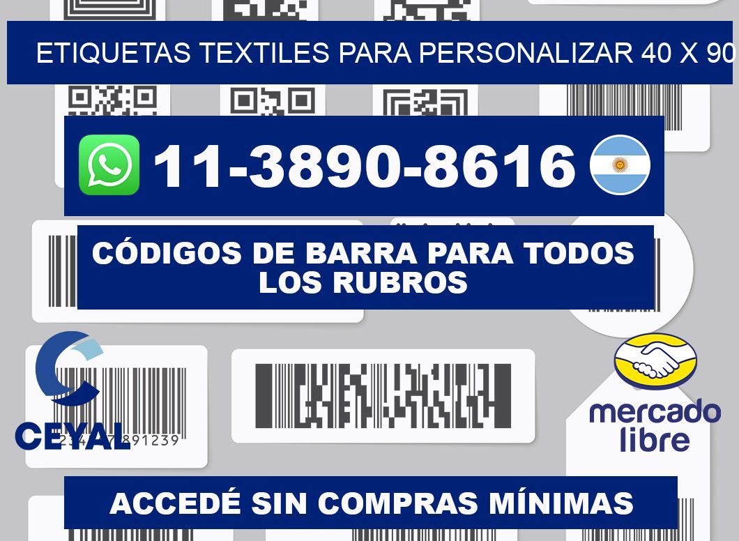 ETIQUETAS TEXTILES PARA PERSONALIZAR 40 x 90
