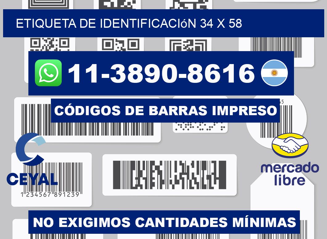 Etiqueta de identificación 34 x 58