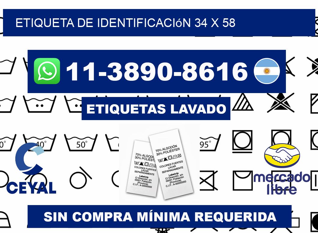 Etiqueta de identificación 34 x 58