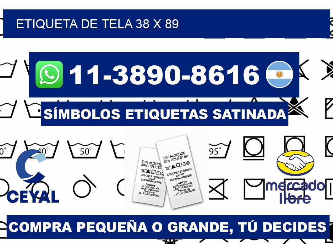 Etiqueta de tela 38 x 89