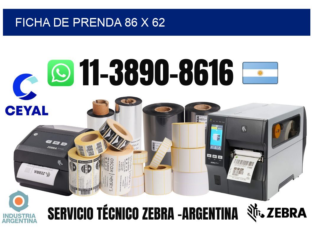 Ficha de prenda 86 x 62