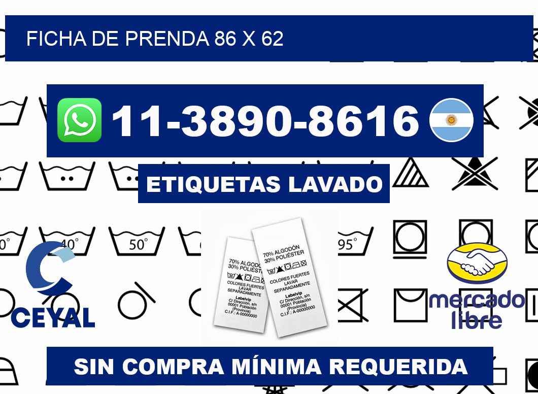 Ficha de prenda 86 x 62