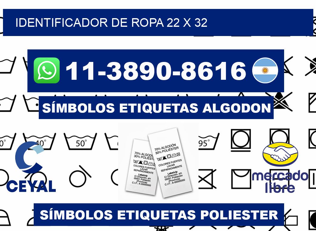 Identificador de ropa 22 x 32