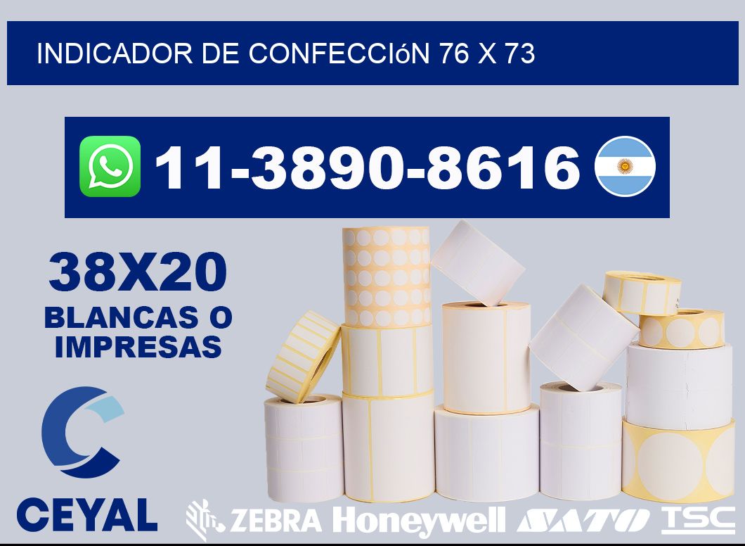 Indicador de confección 76 x 73