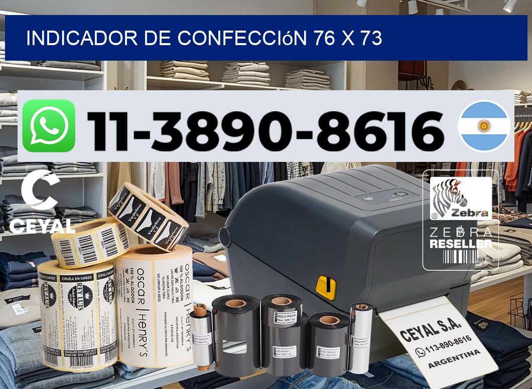 Indicador de confección 76 x 73