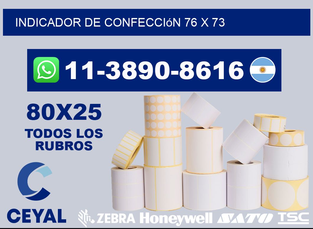 Indicador de confección 76 x 73