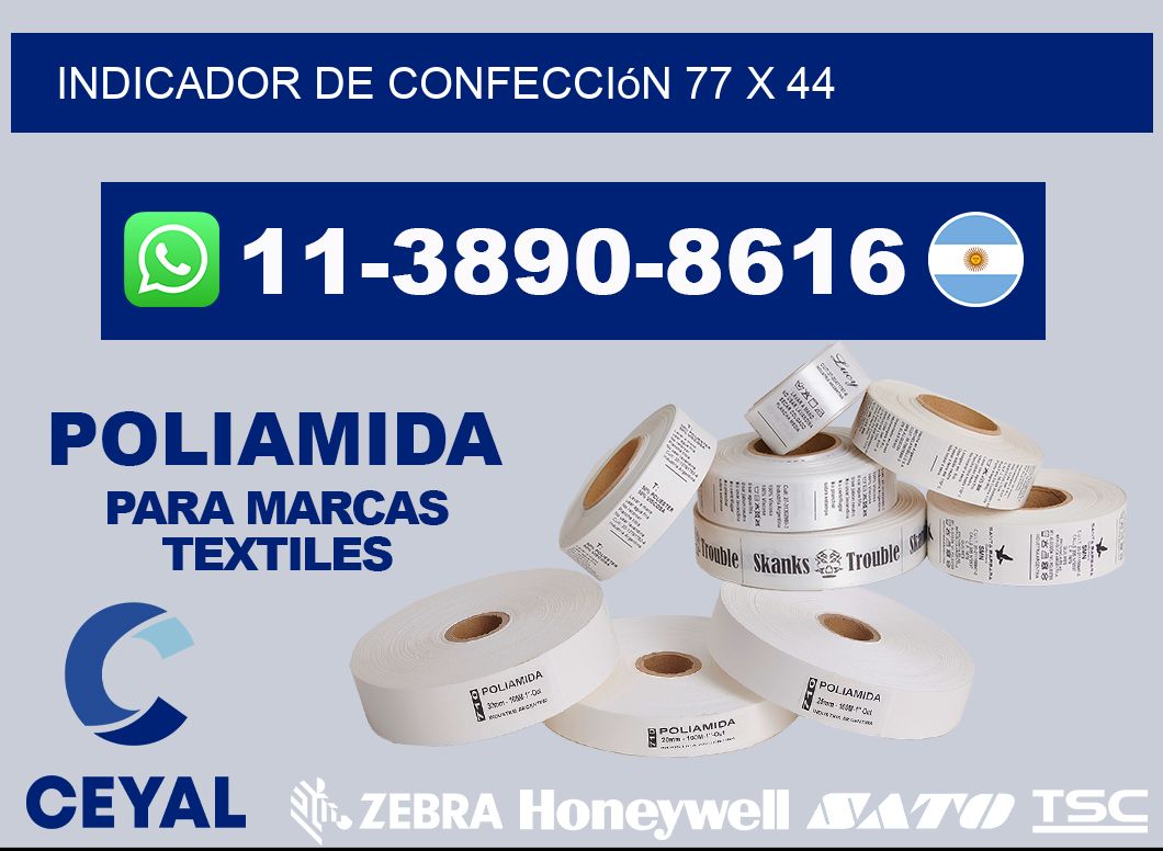 Indicador de confección 77 x 44