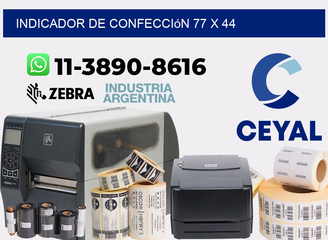 Indicador de confección 77 x 44