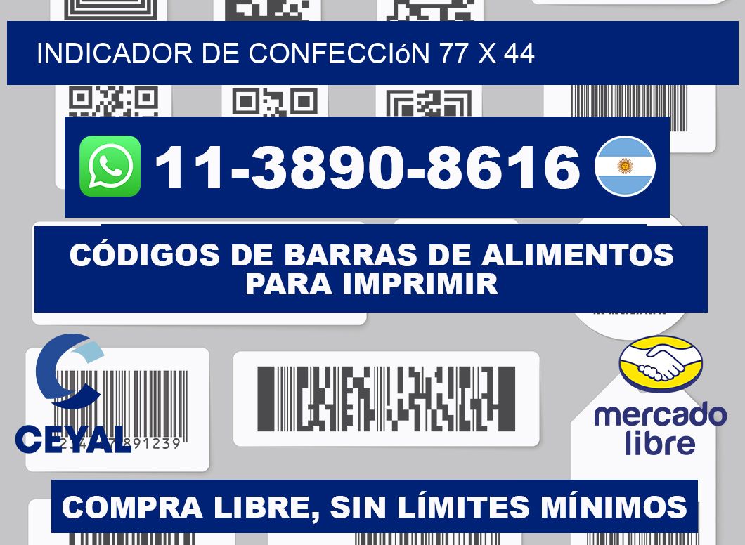 Indicador de confección 77 x 44