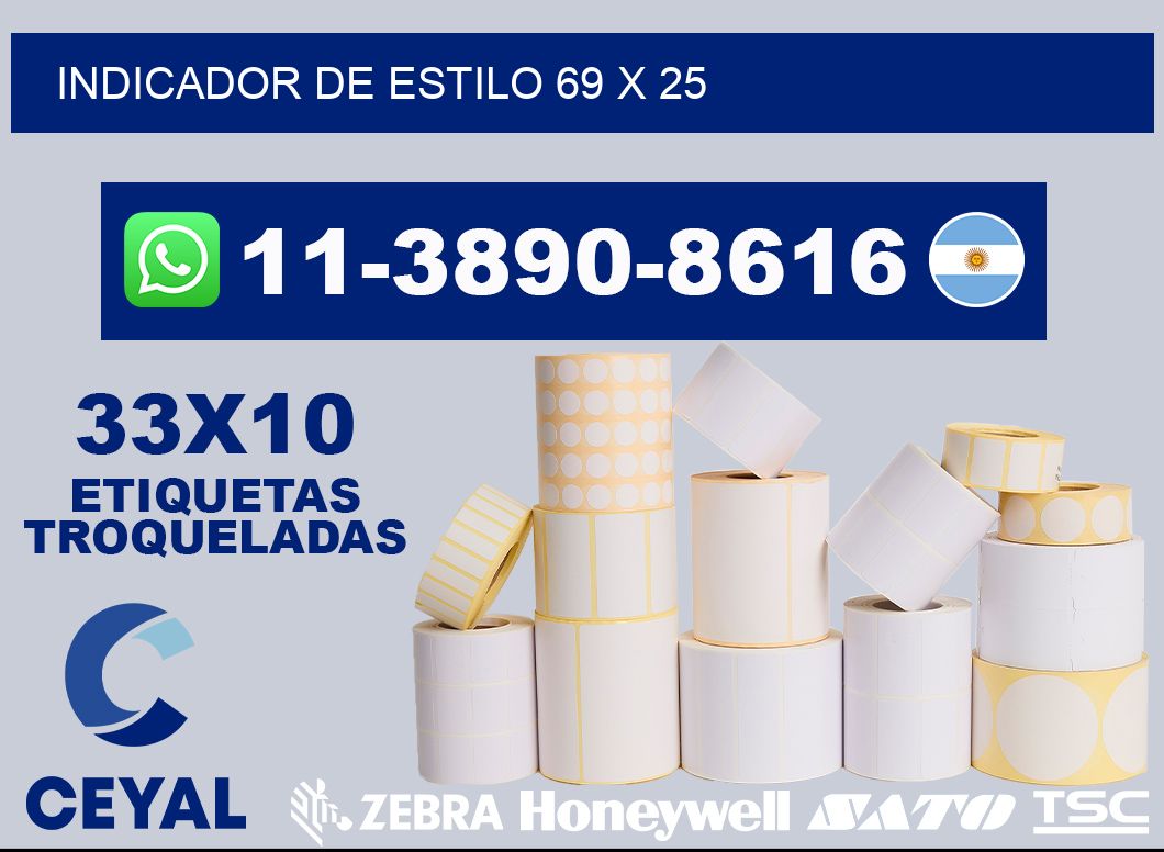 Indicador de estilo 69 x 25
