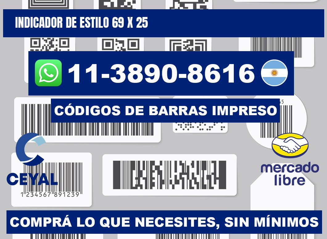 Indicador de estilo 69 x 25