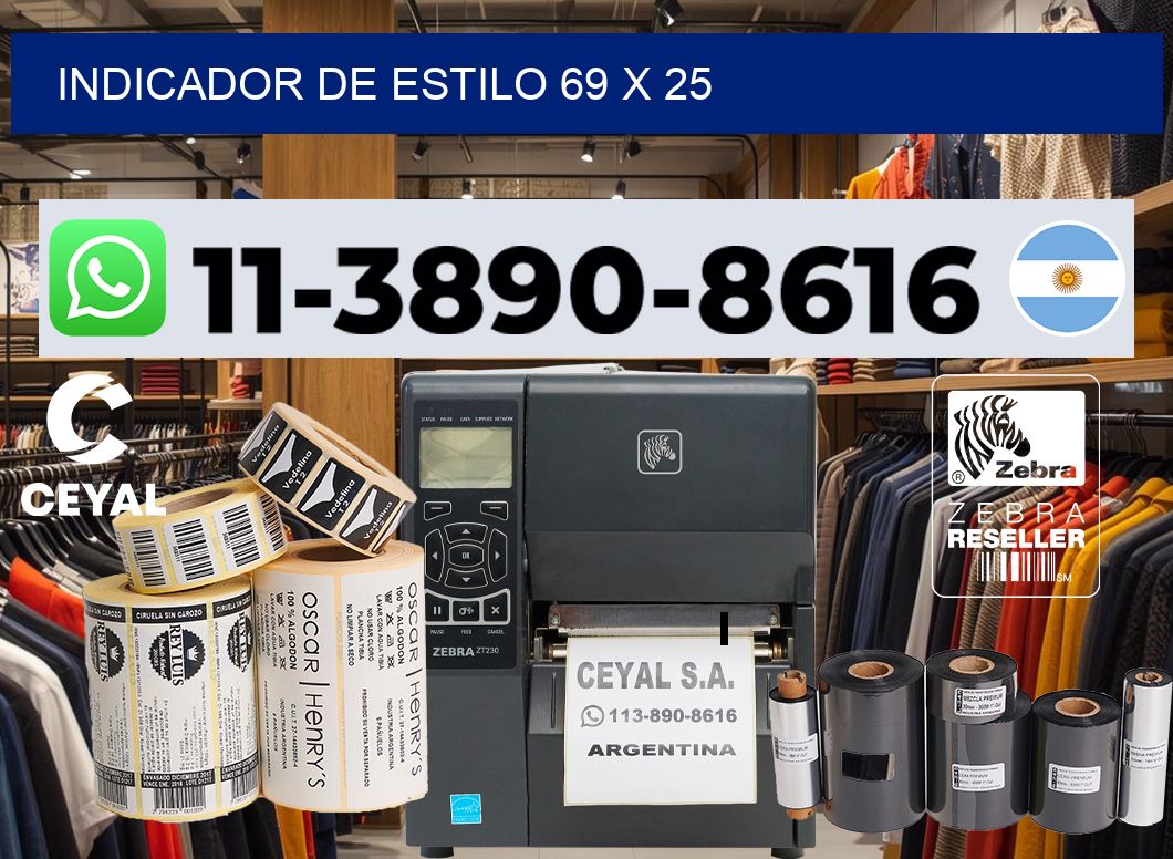 Indicador de estilo 69 x 25