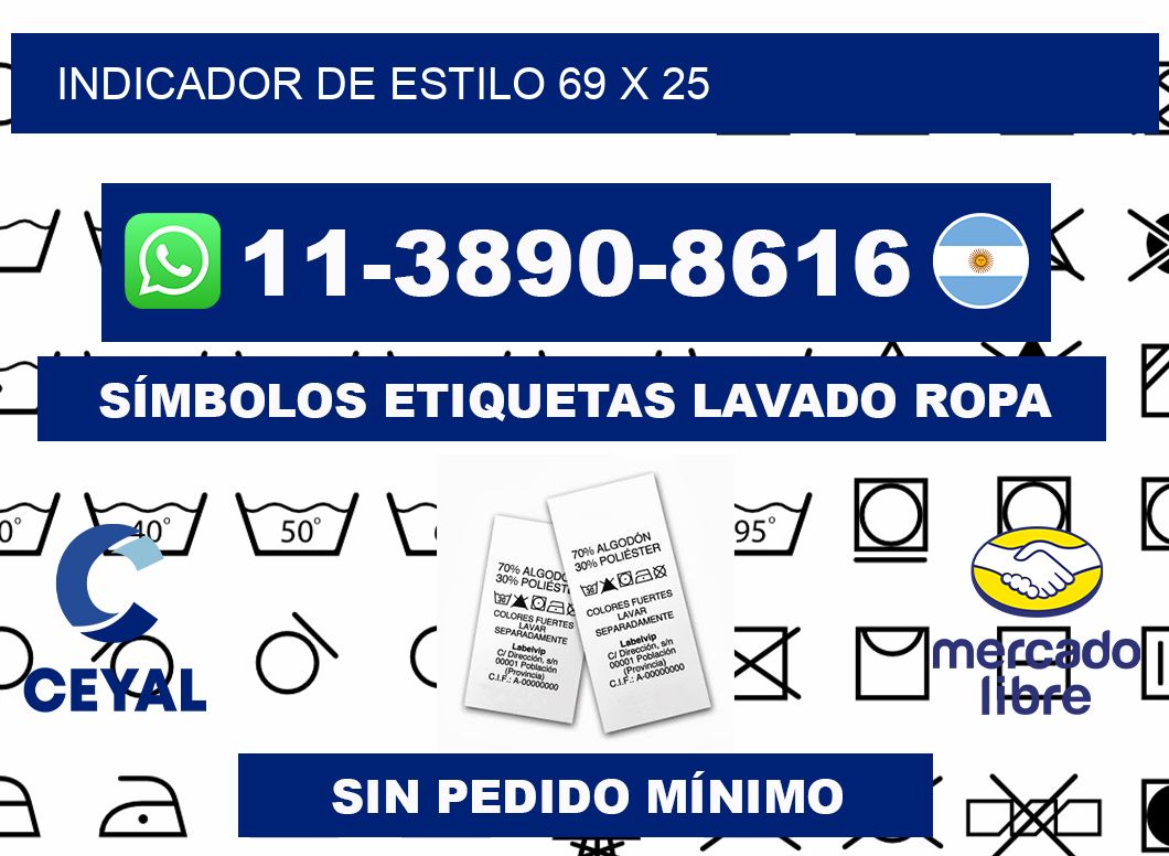 Indicador de estilo 69 x 25