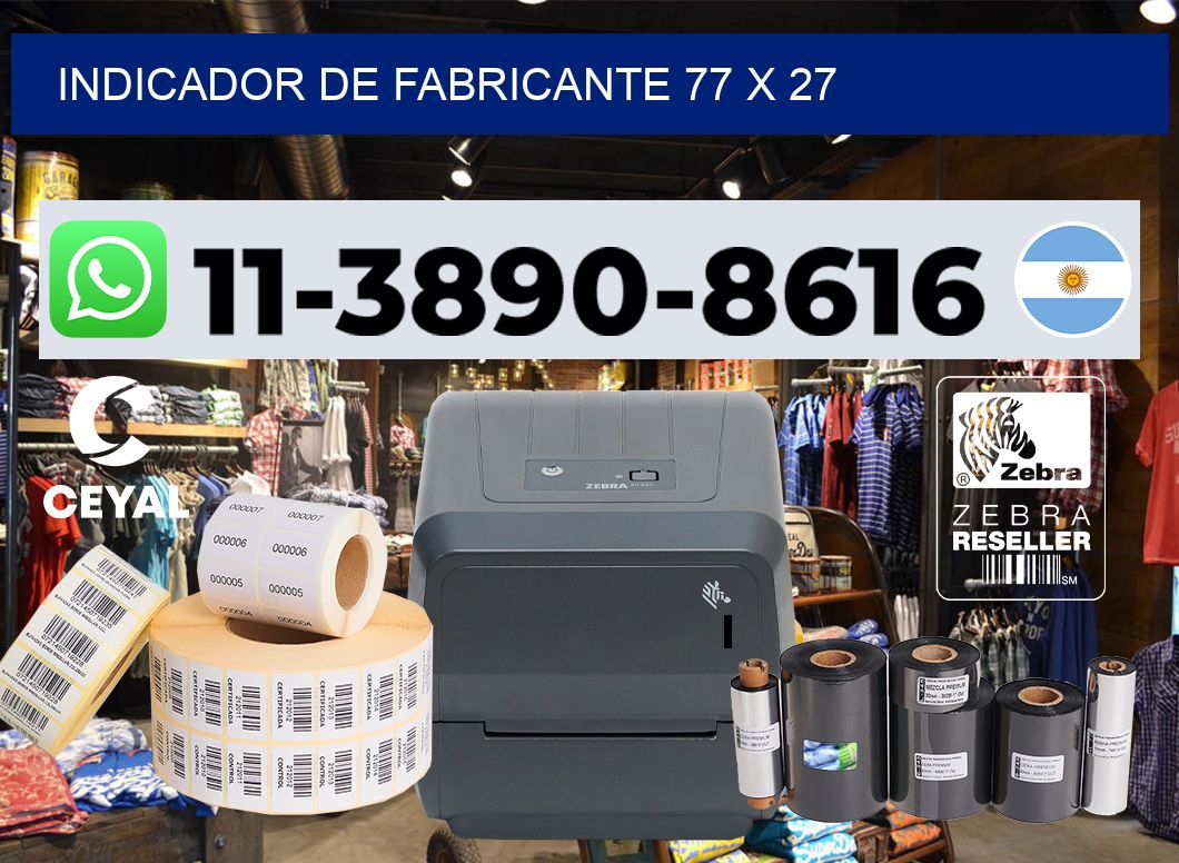 Indicador de fabricante 77 x 27