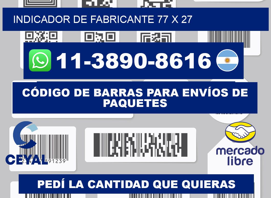 Indicador de fabricante 77 x 27