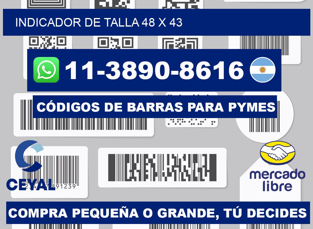 Indicador de talla 48 x 43