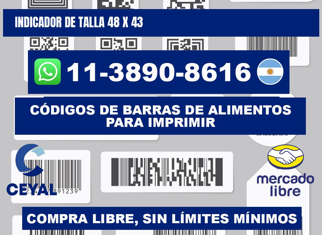 Indicador de talla 48 x 43