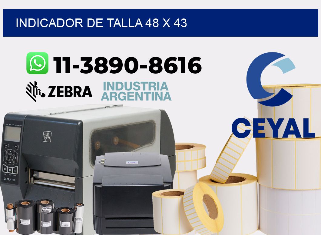 Indicador de talla 48 x 43