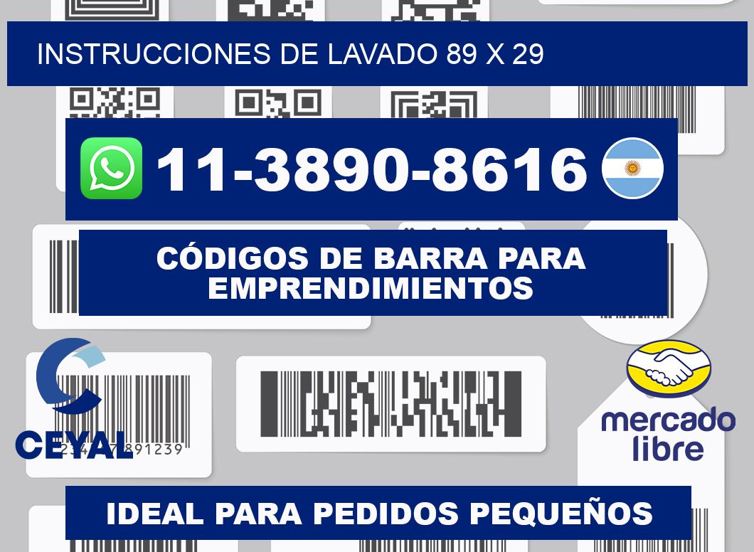 Instrucciones de lavado 89 x 29