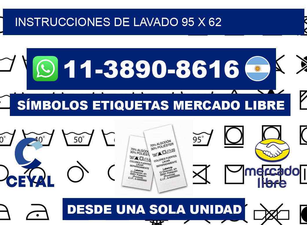 Instrucciones de lavado 95 x 62