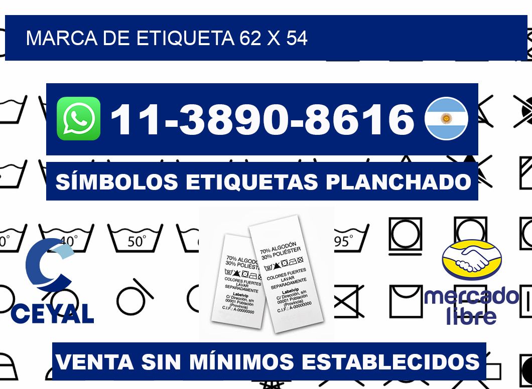 Marca de etiqueta 62 x 54