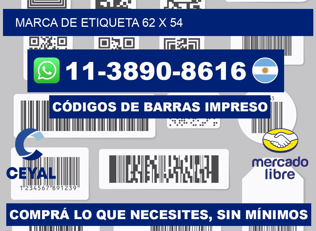 Marca de etiqueta 62 x 54