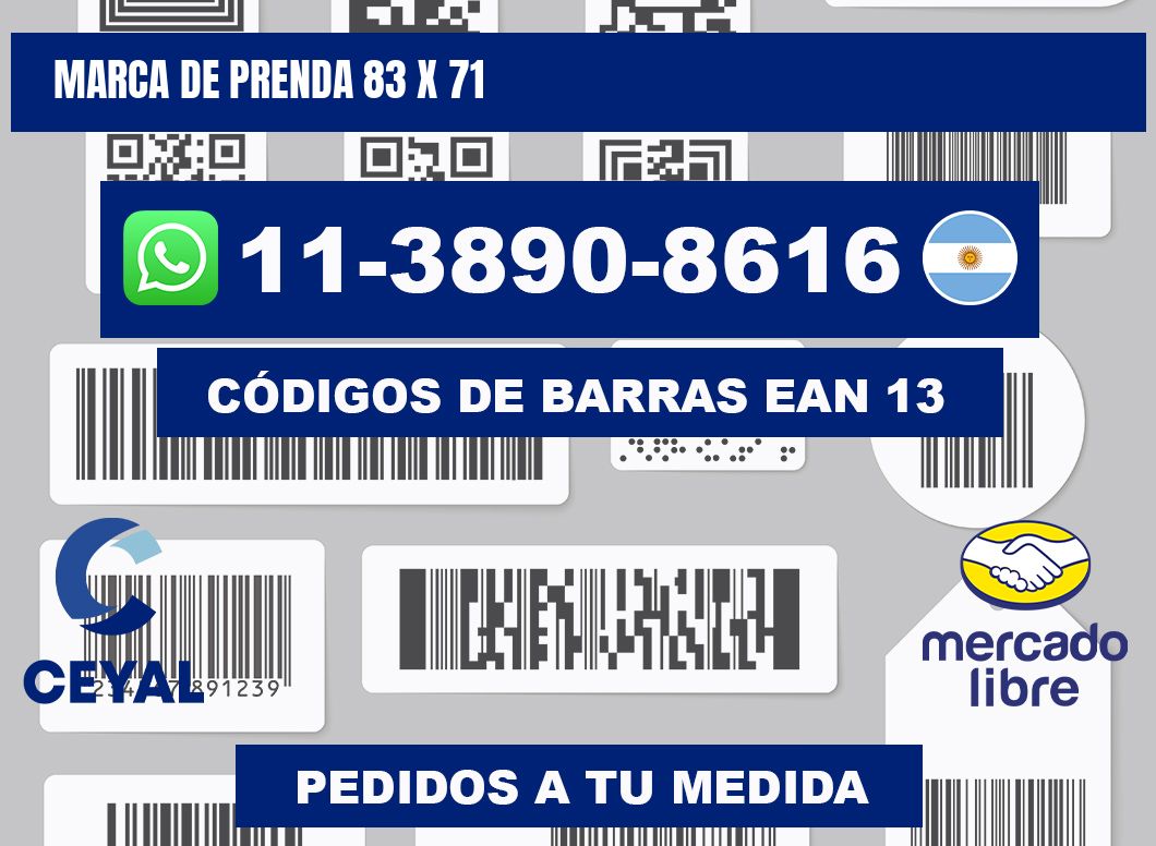 Marca de prenda 83 x 71