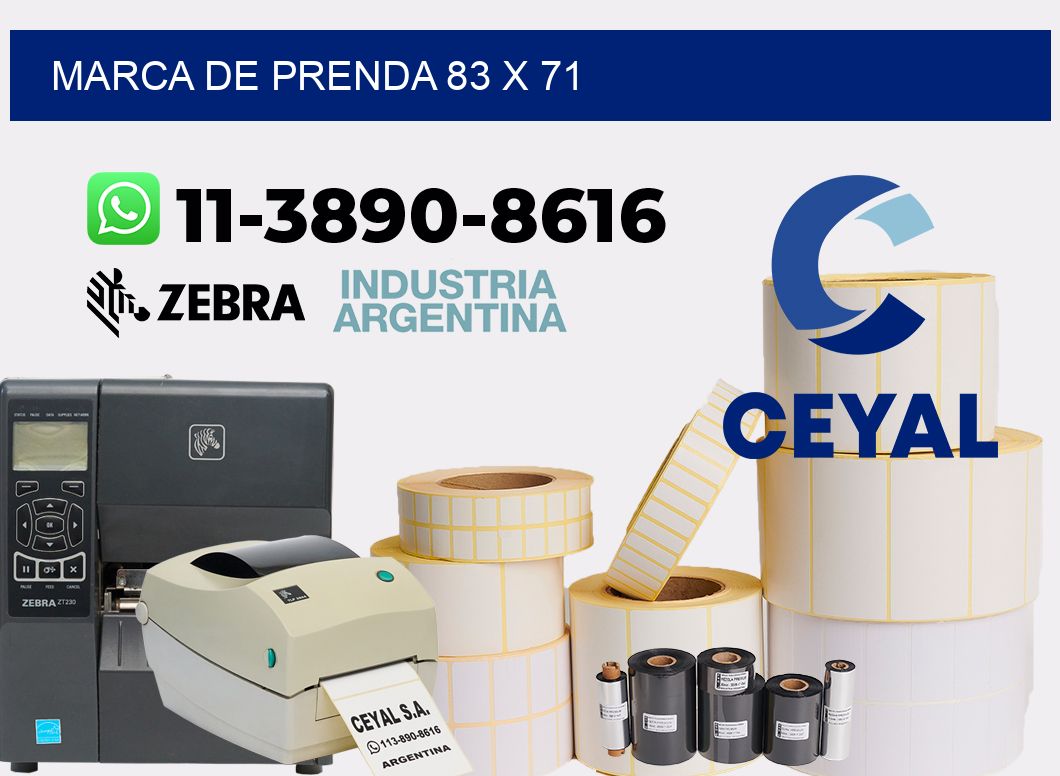 Marca de prenda 83 x 71