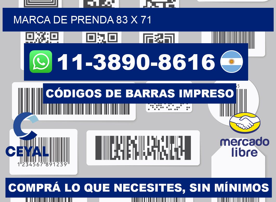 Marca de prenda 83 x 71