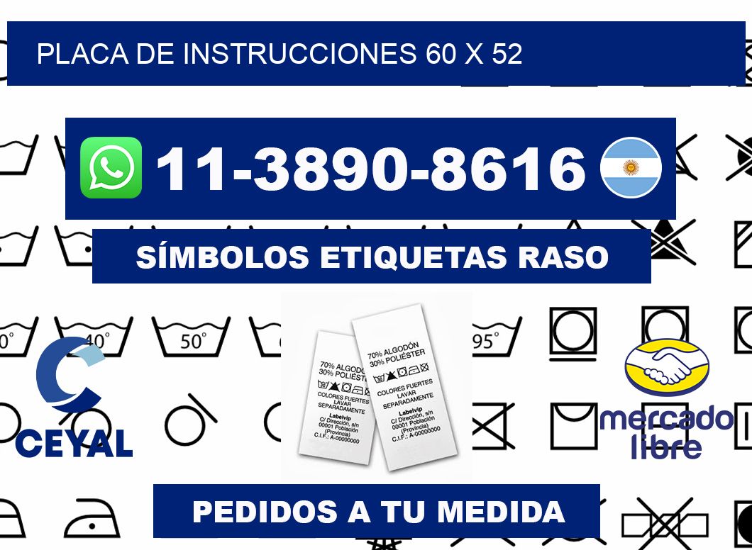Placa de instrucciones 60 x 52