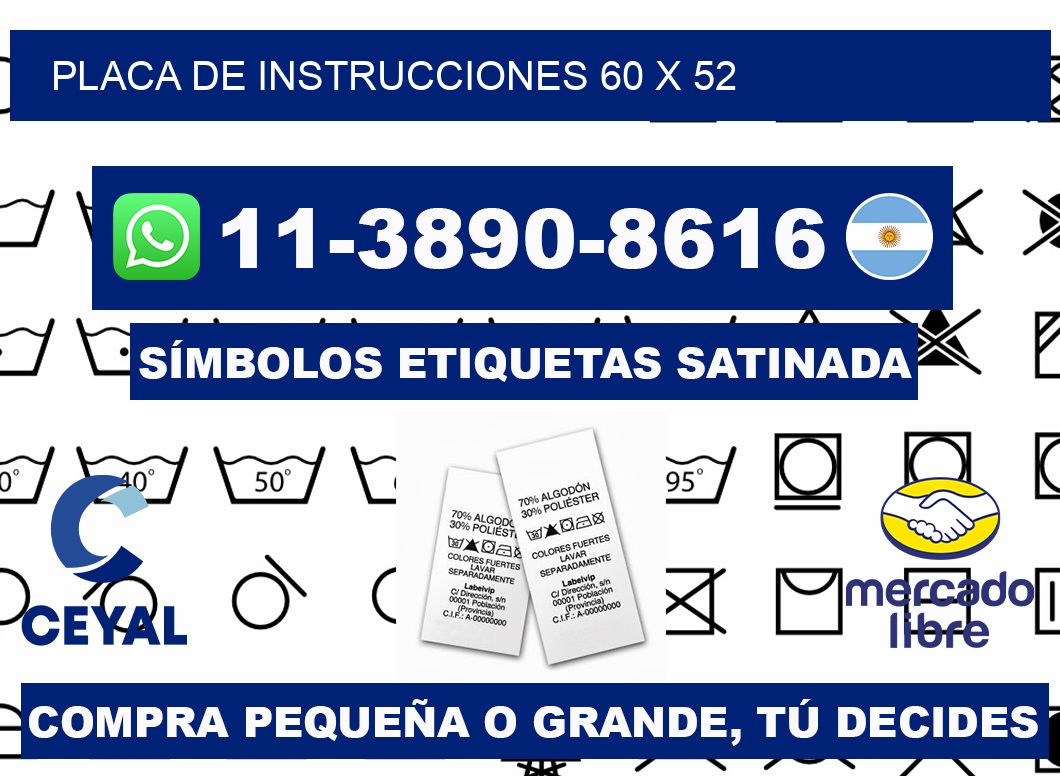 Placa de instrucciones 60 x 52