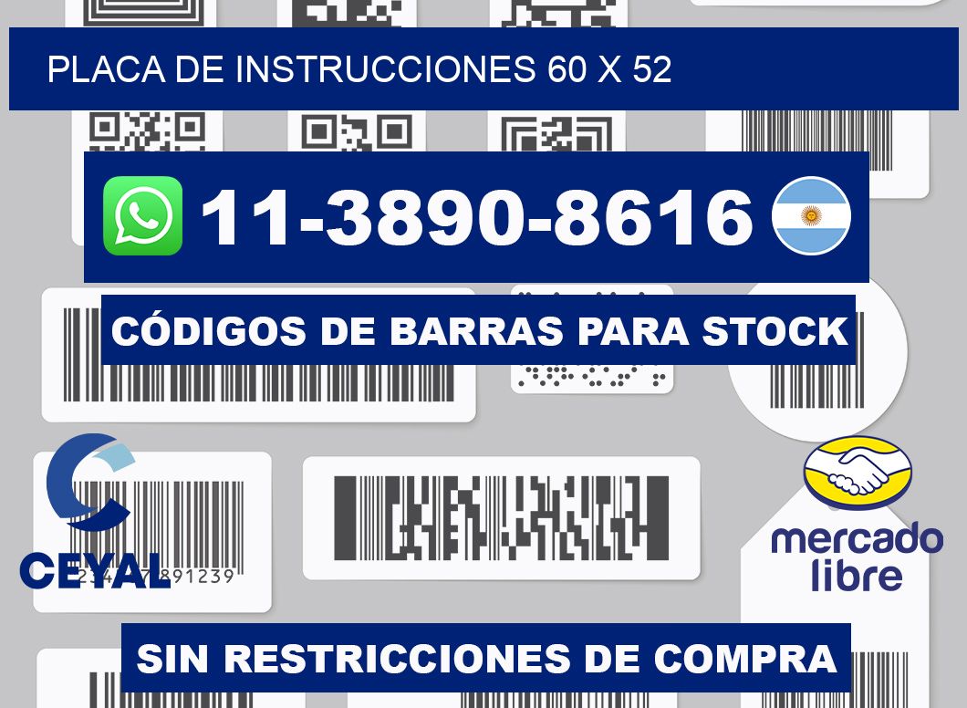 Placa de instrucciones 60 x 52