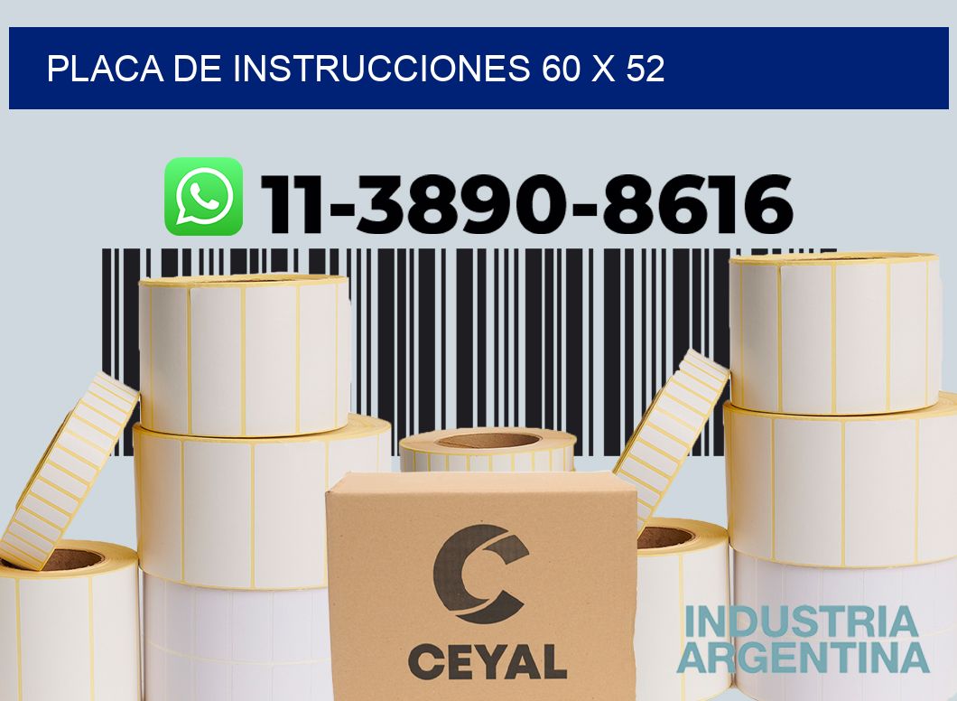 Placa de instrucciones 60 x 52