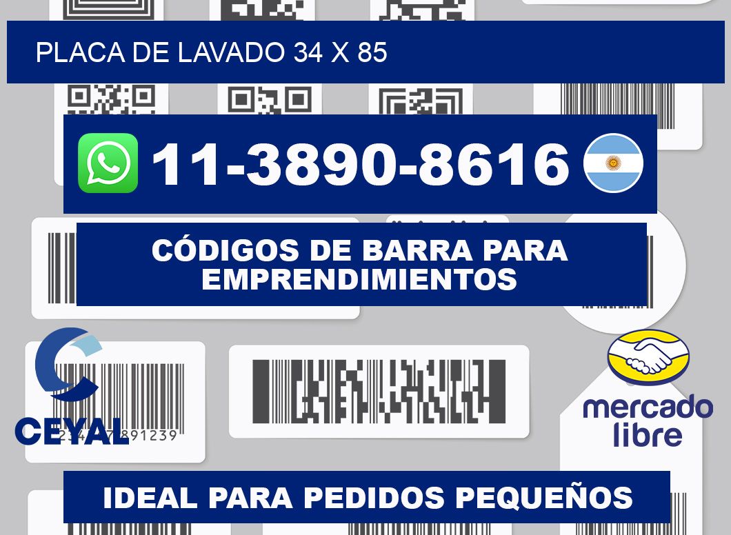 Placa de lavado 34 x 85