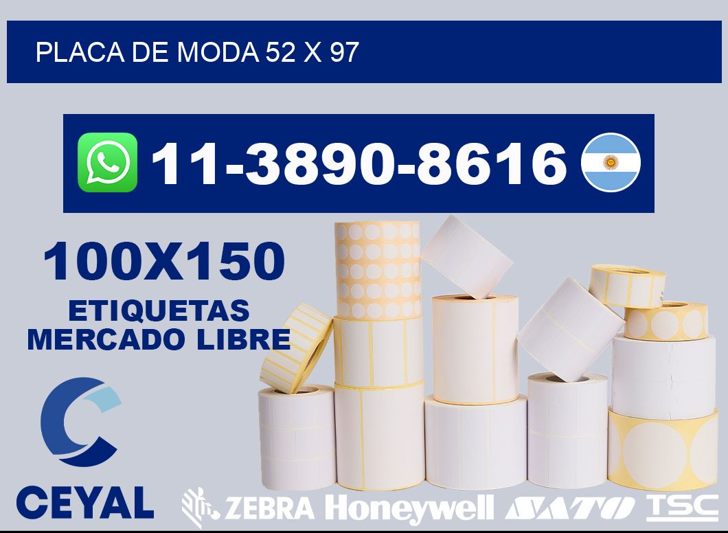 Placa de moda 52 x 97