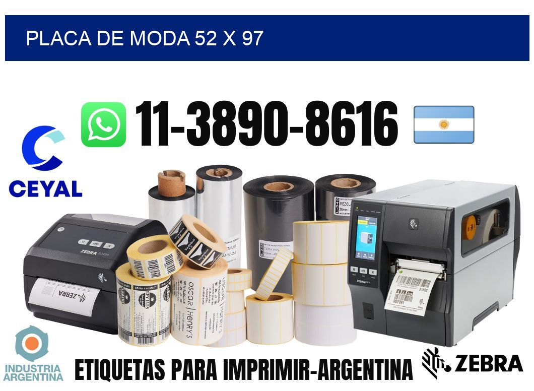 Placa de moda 52 x 97