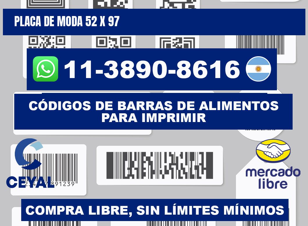 Placa de moda 52 x 97