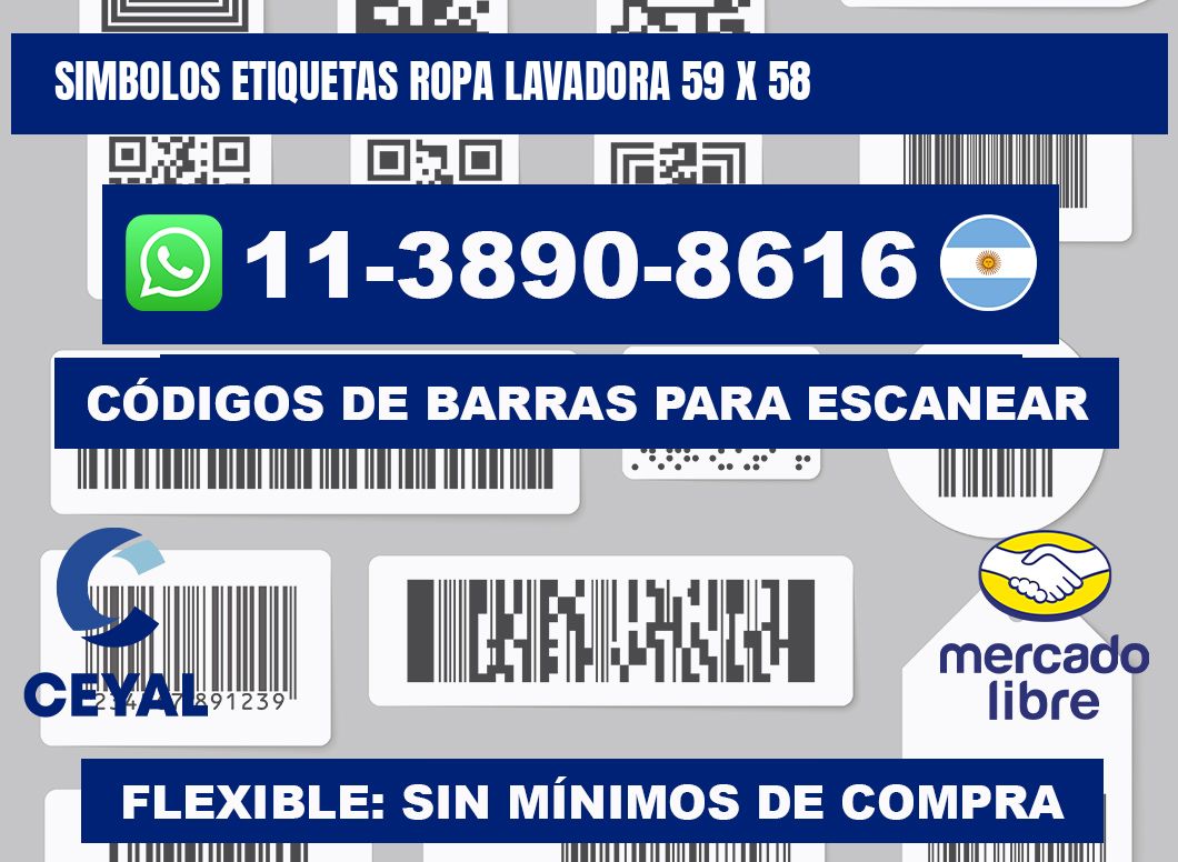 SIMBOLOS ETIQUETAS ROPA LAVADORA 59 x 58