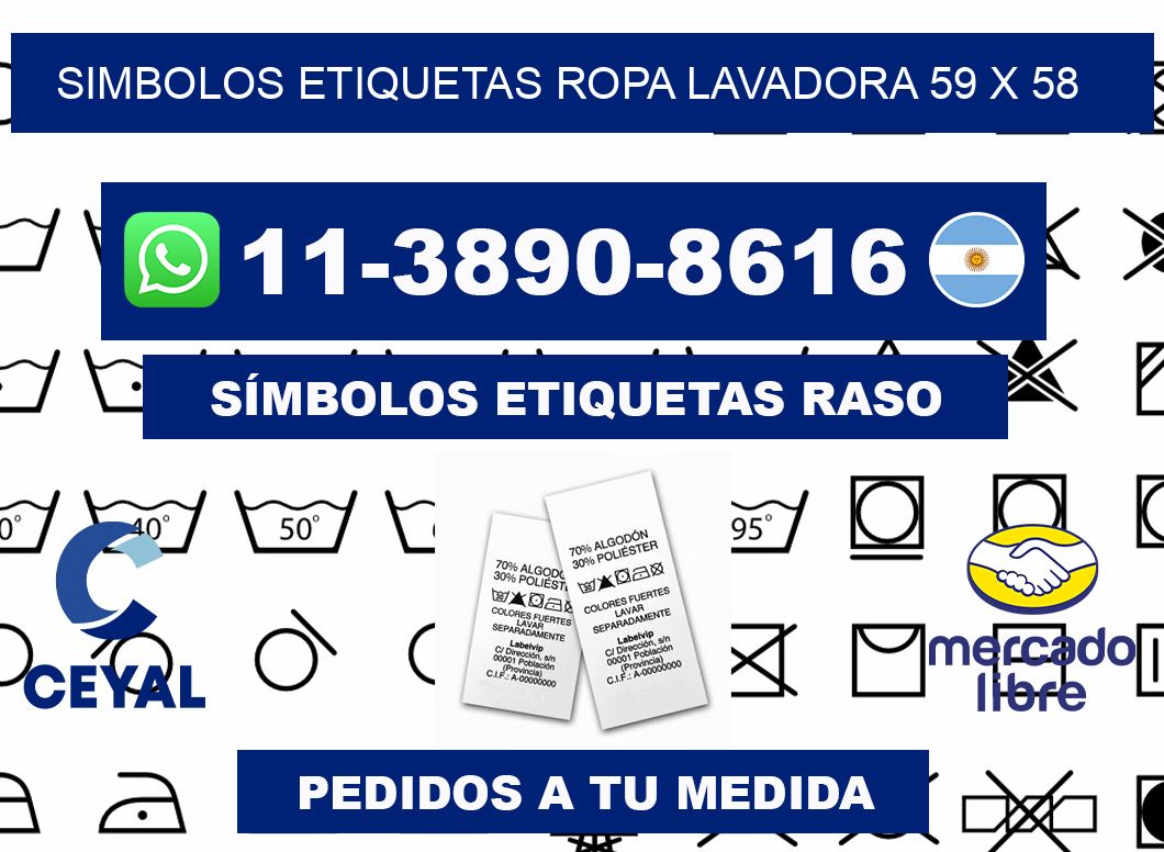SIMBOLOS ETIQUETAS ROPA LAVADORA 59 x 58