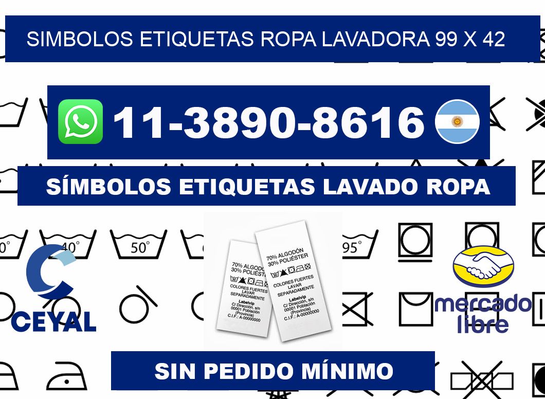SIMBOLOS ETIQUETAS ROPA LAVADORA 99 x 42