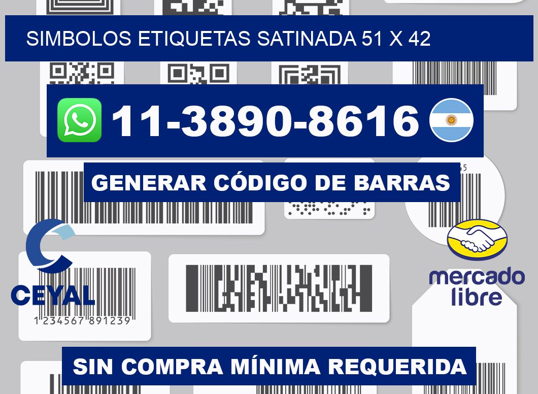 SIMBOLOS ETIQUETAS SATINADA 51 x 42