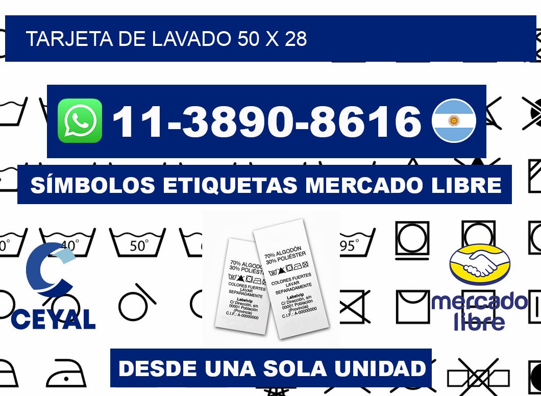 Tarjeta de lavado 50 x 28