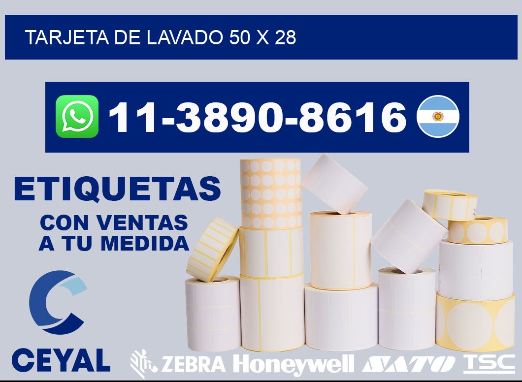 Tarjeta de lavado 50 x 28