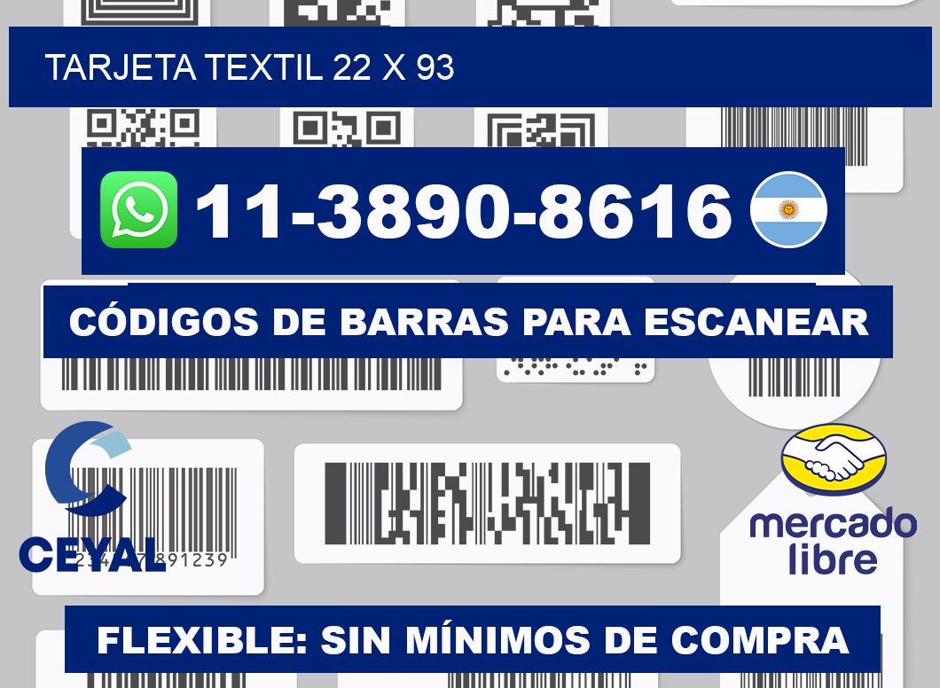 Tarjeta textil 22 x 93