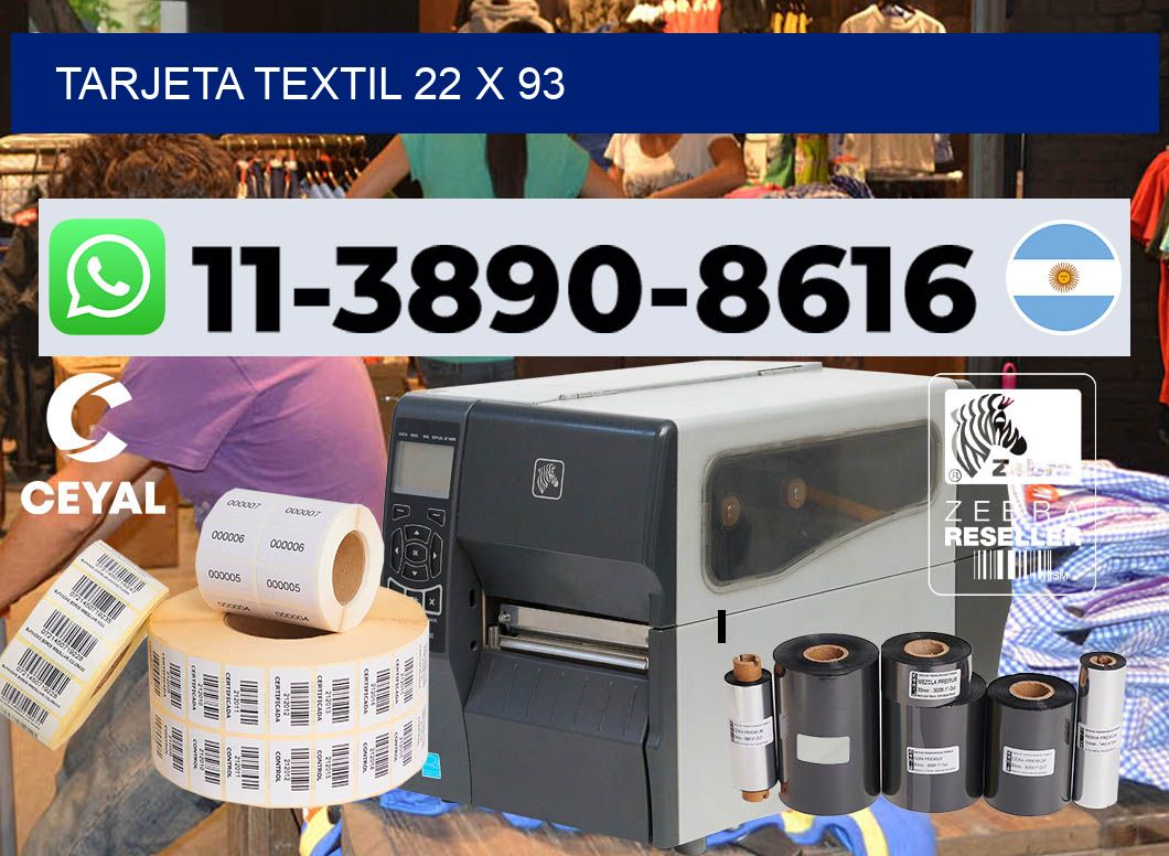 Tarjeta textil 22 x 93